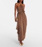 Elie Saab Gathered silk georgette bodysuit