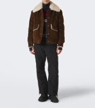 Moncler Grenoble Shearling-trimmed corduroy down jacket