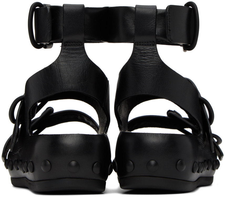 At.Kollektive Black Natacha Ramsay Levi Edition Studded Three Sandals