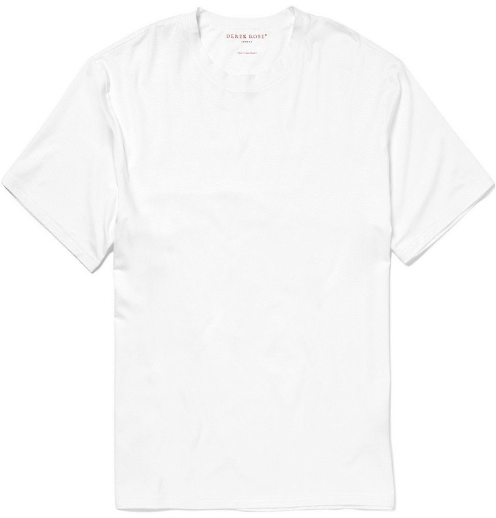 Photo: Derek Rose - Basel Stretch Micro Modal Jersey T-Shirt - Men - White