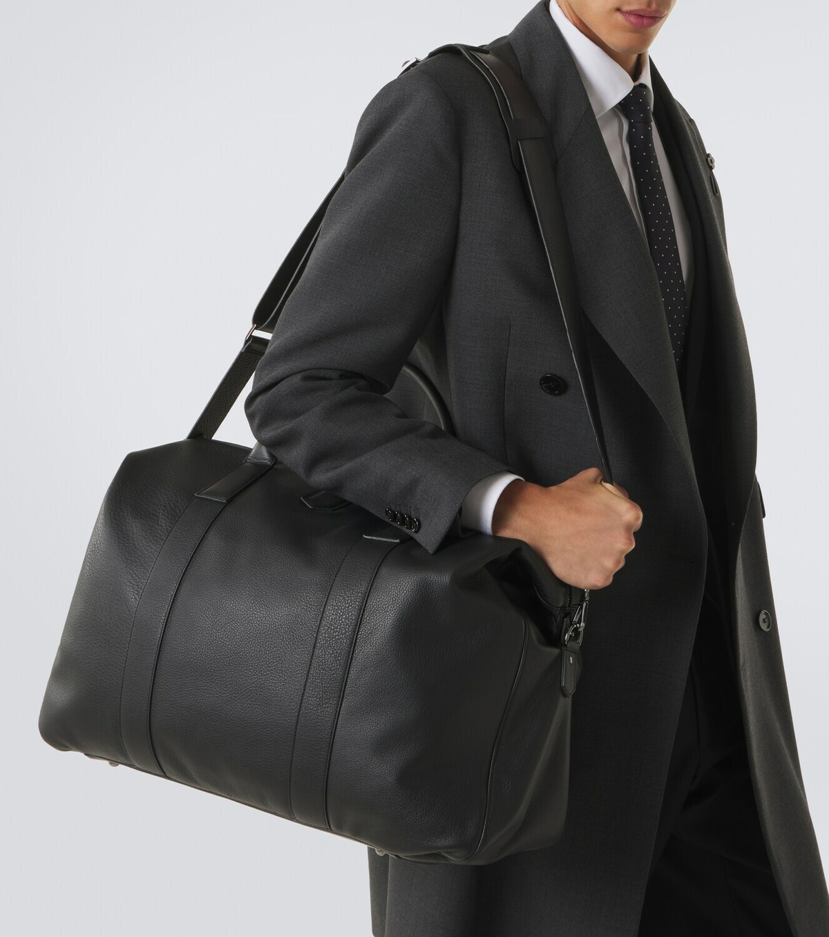 Canali Leather duffel bag