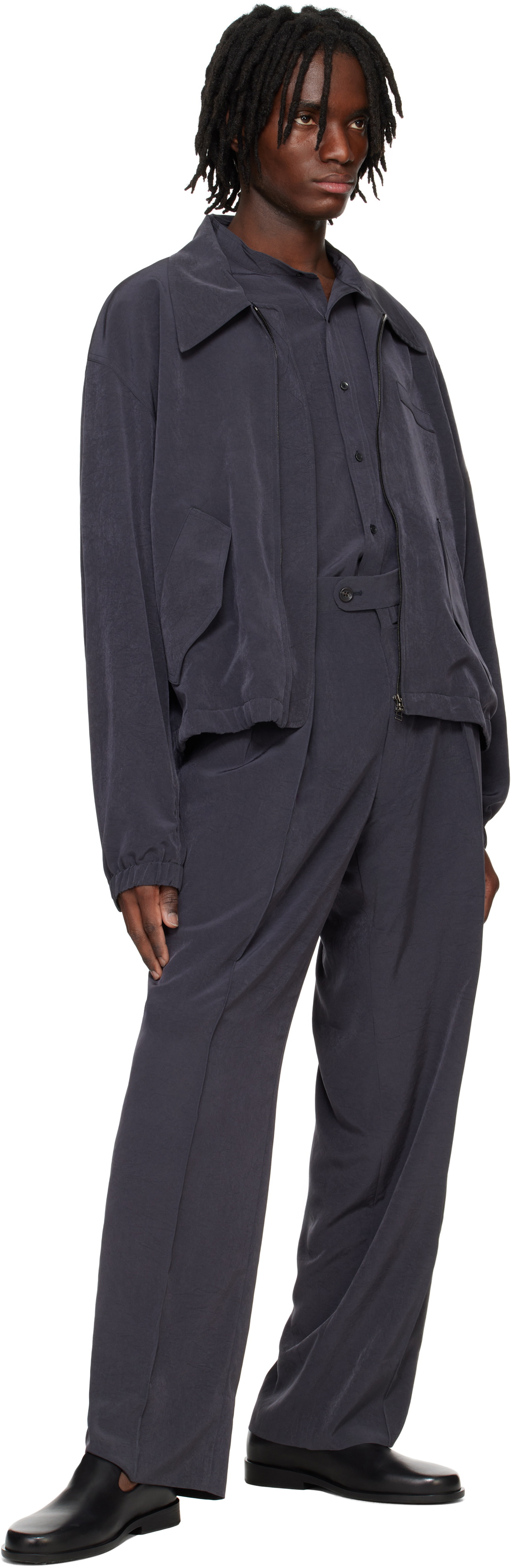 RAINMAKER KYOTO Gray Band Collar Shirt