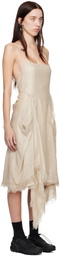 HYEIN SEO Beige Fringed Crescent Midi Dress