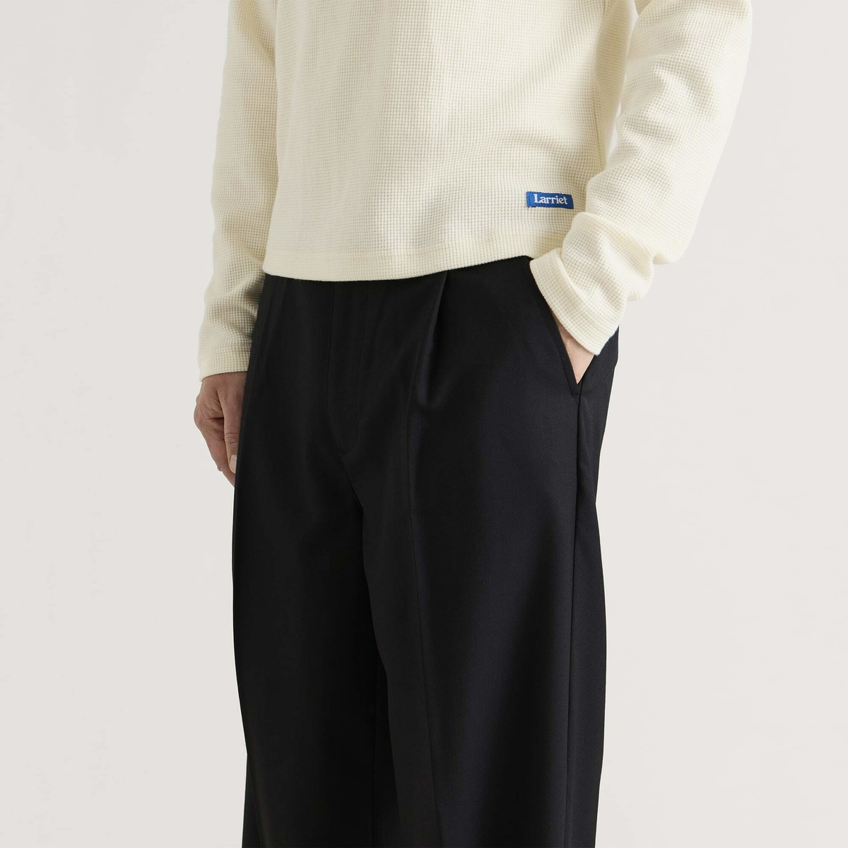 Larriet Men's Onder Pleated Trousers in Black