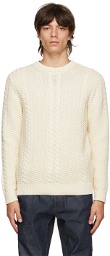 A.P.C. Off-White Cable Knit Clay Sweater