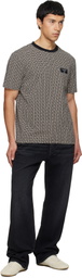 Balmain Black & Beige Monogram Jacquard T-shirt
