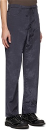 LOW CLASSIC Navy Crinkled Trousers