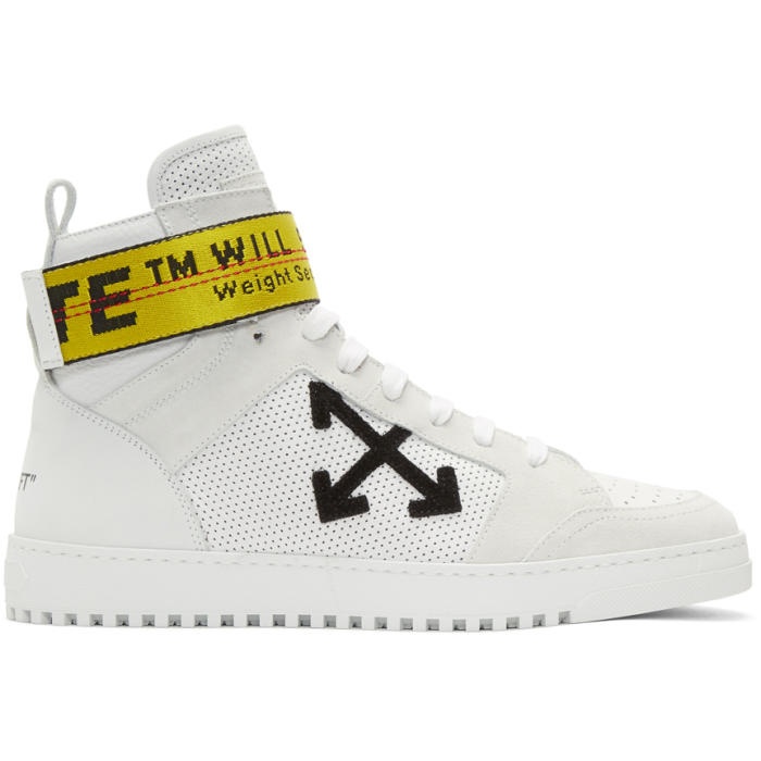 Photo: Off-White White Belt High-Top Sneakers 
