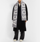 Acne Studios - Toronty Oversized Logo-Intarsia Wool-Blend Scarf - Gray