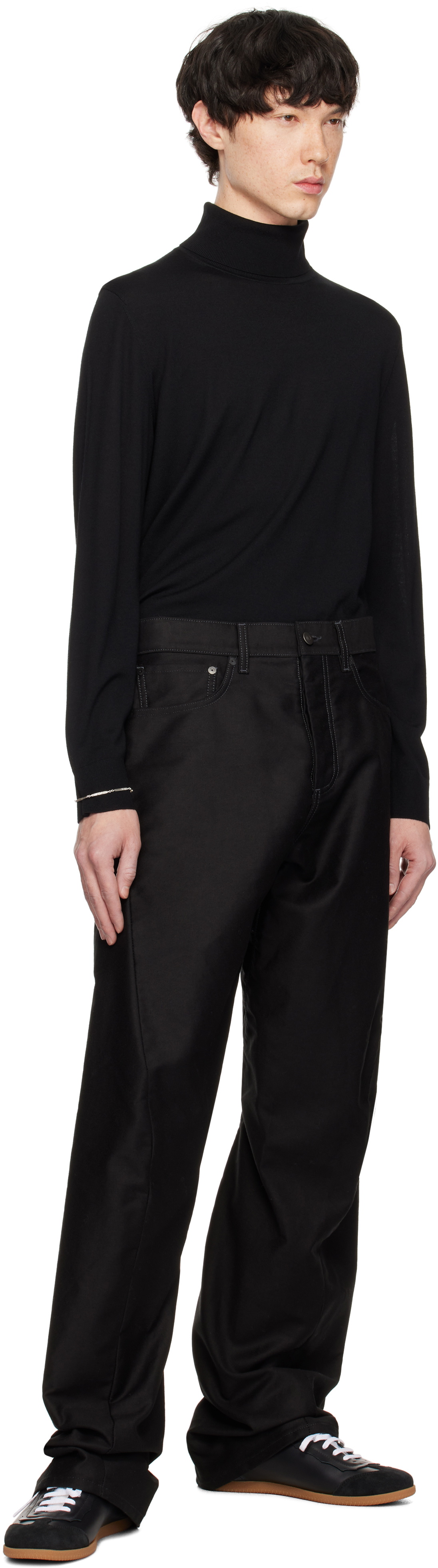 Theory Black Regal Merino Wool Turtleneck