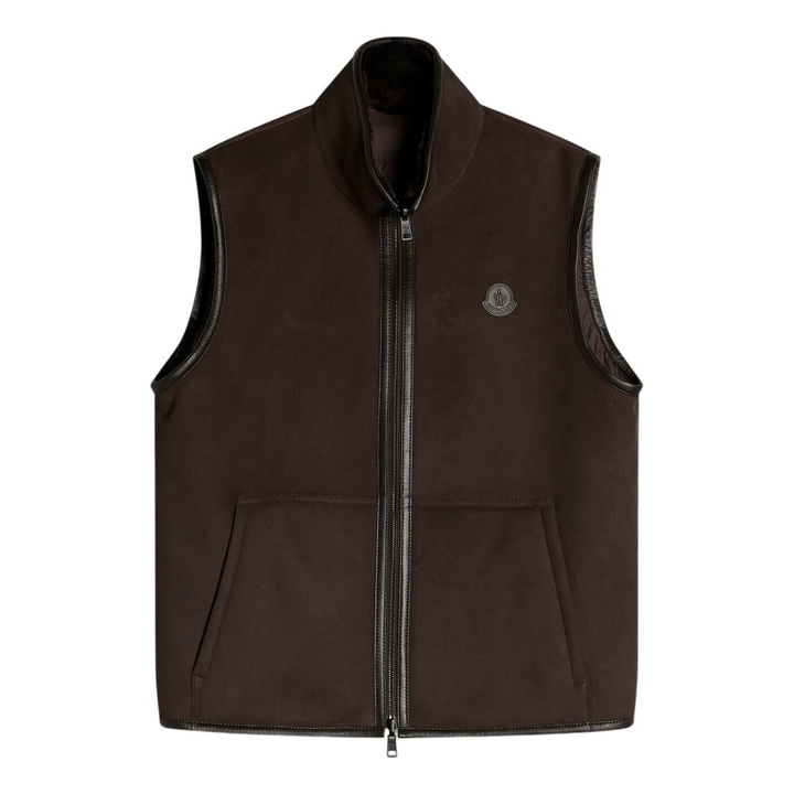 Photo: Moncler Men's Rysfen Shearling Vest in Brown