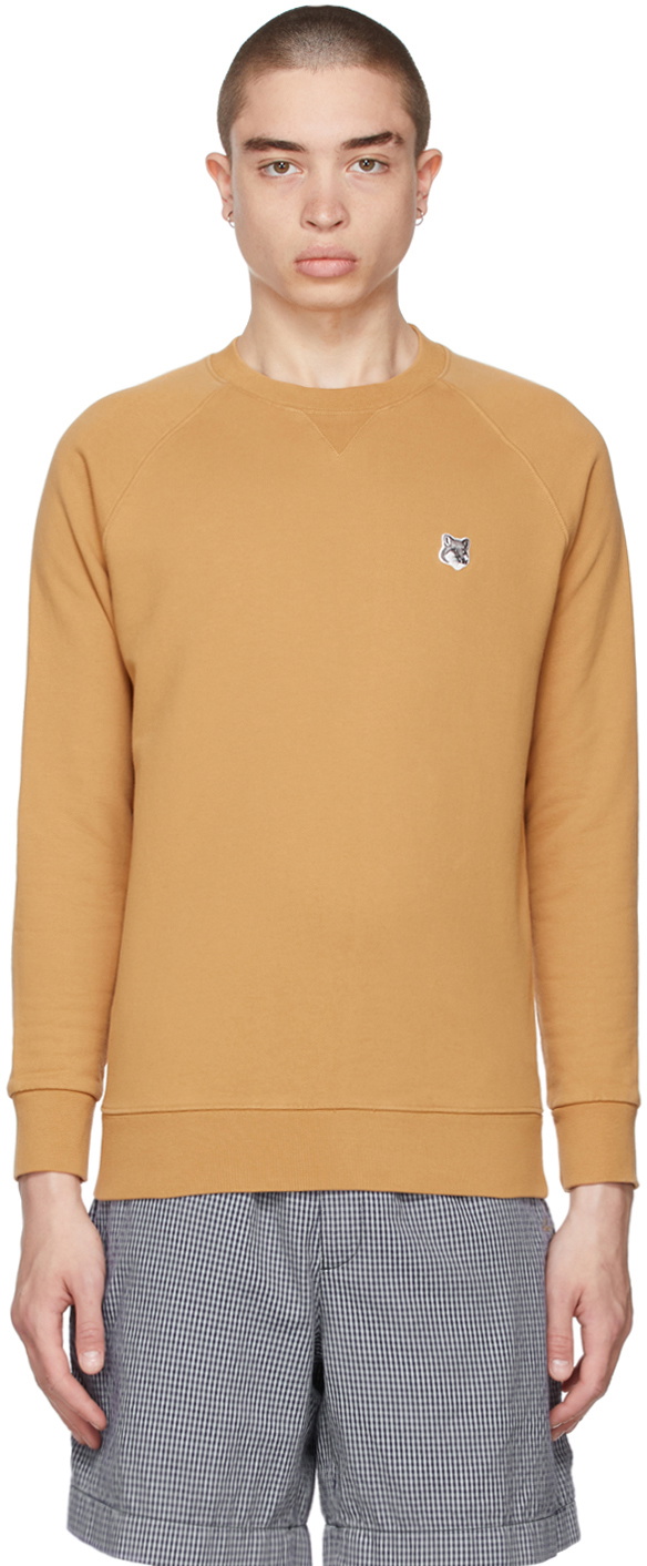 Maison Kitsuné Brown & Grey Fox Head Patch Classic Sweatshirt