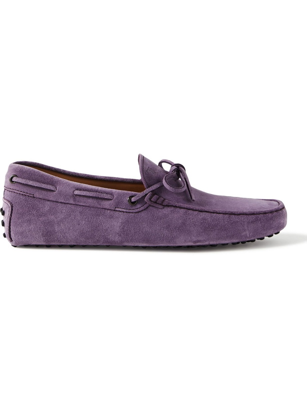 Photo: TOD'S - Gommino Suede Driving Shoes - Purple