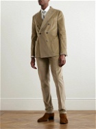 Boglioli - Slim-Fit Straight-Leg Cotton-Blend Velvet Suit Trousers - Neutrals