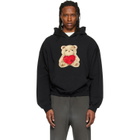 We11done Black Heart Teddy Hoodie