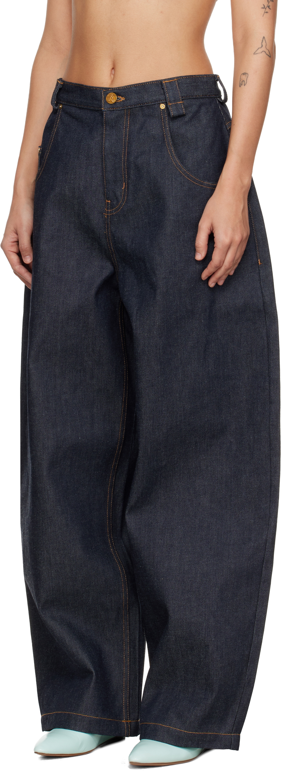 WILLY CHAVARRIA Navy Bad Girl Jeans