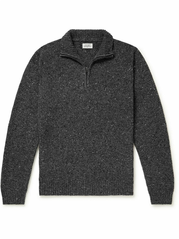 Photo: Hartford - Donegal Wool-Blend Half-Zip Sweater - Gray