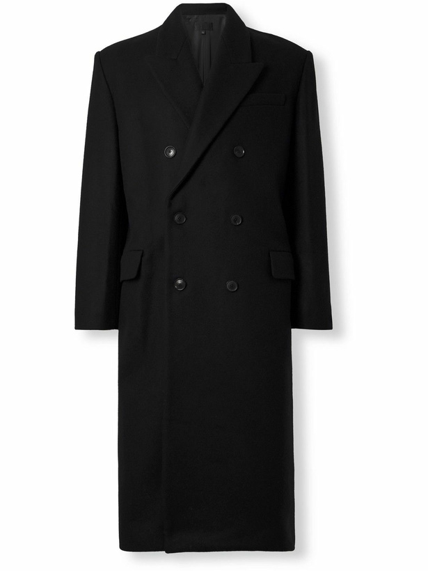 Photo: Nili Lotan - Double-Breasted Wool-Blend Coat - Black