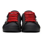 Dolce and Gabbana Black and Red Portofino Sneakers