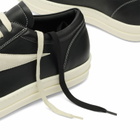 Rick Owens Men's Leather Vintage Sneaks in Black/Milk/Milk