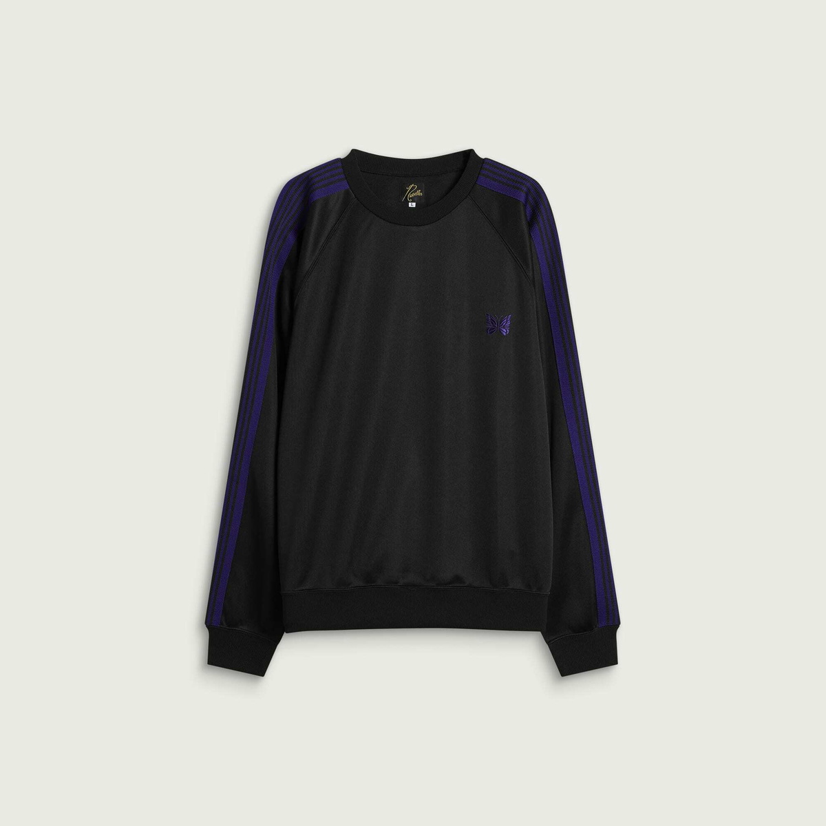 Needles Men's Poly Smooth Crew Neck Sweatshirt in Black