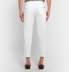 Dolce & Gabbana - Slim-Fit Tapered Cropped Stretch-Cotton Gabardine Trousers - Men - White