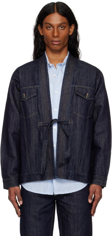 Photo: Maharishi Navy 6059 Maha Hemp Denim Kimono Jacket