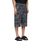 Balenciaga Black Camo Washed Skater Shorts