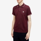 Moncler Men's Classic Logo Polo Shirt in Burgundy