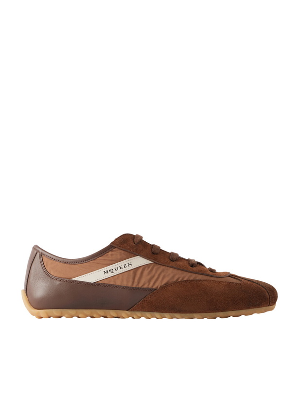 Photo: McQueen - Suede-Trimmed Shell Sneakers - Brown