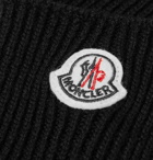 Moncler - Logo-Appliquéd Ribbed Wool Gloves - Black