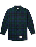 WTAPS - Button-Down Collar Checked Cotton-Flannel Shirt - Green