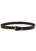 Brunello Cucinelli Braided Leather Belt Chocolate