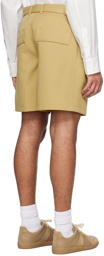 Solid Homme Beige Pleated Shorts