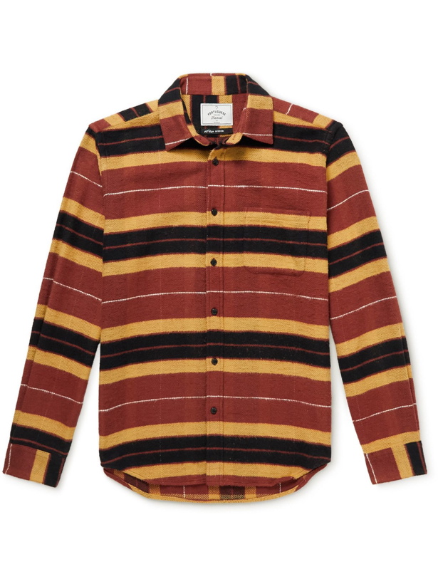 Photo: Portuguese Flannel - Baviera Striped Cotton-Flannel Shirt - Red