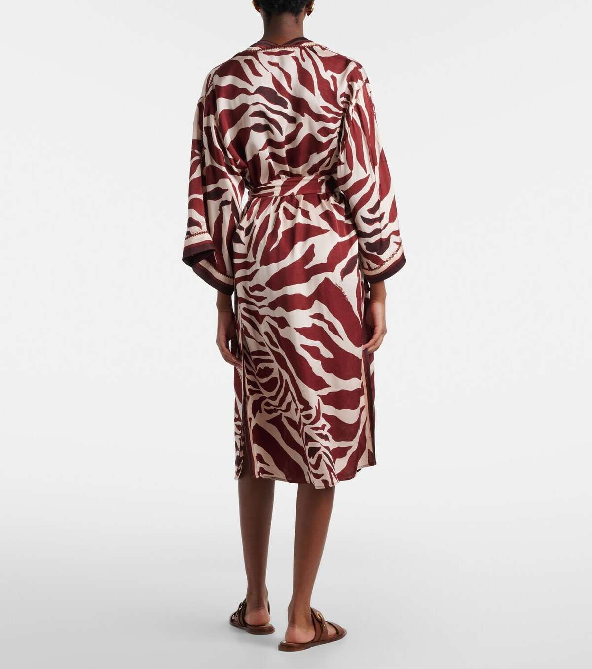 Poupette St Barth Erica printed satin kaftan