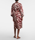 Poupette St Barth Erica printed satin kaftan