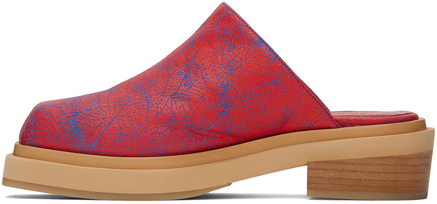 Eckhaus Latta Red & Tan Zoe Clogs Eckhaus Latta