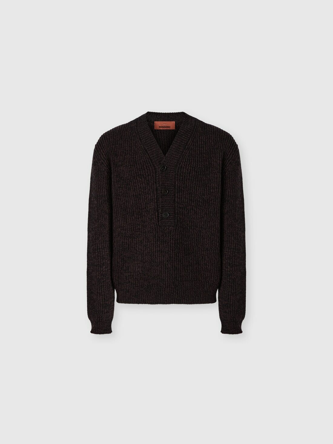 Missoni - Wool and viscose mélange V-neck pullover, Men, Brown