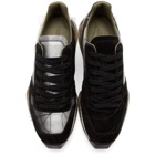 Rick Owens Black and Silver New Vintage Runner Sneakers