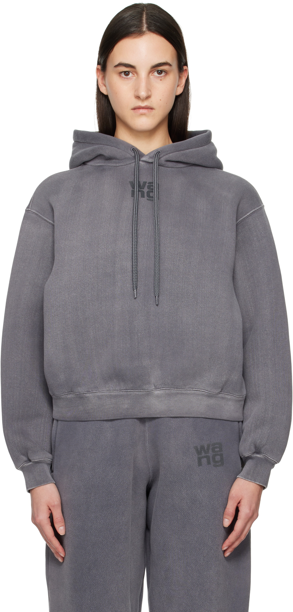 alexanderwang.t Gray Puff Logo Hoodie