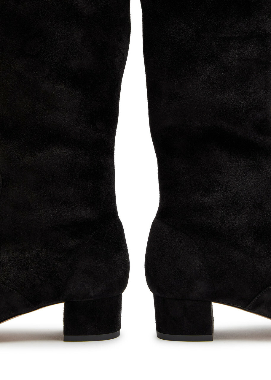 Aquazzura Remi 35 Suede Over-the-knee Boots Black