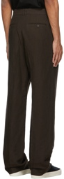 The Row Brown Marcello Linen Trousers