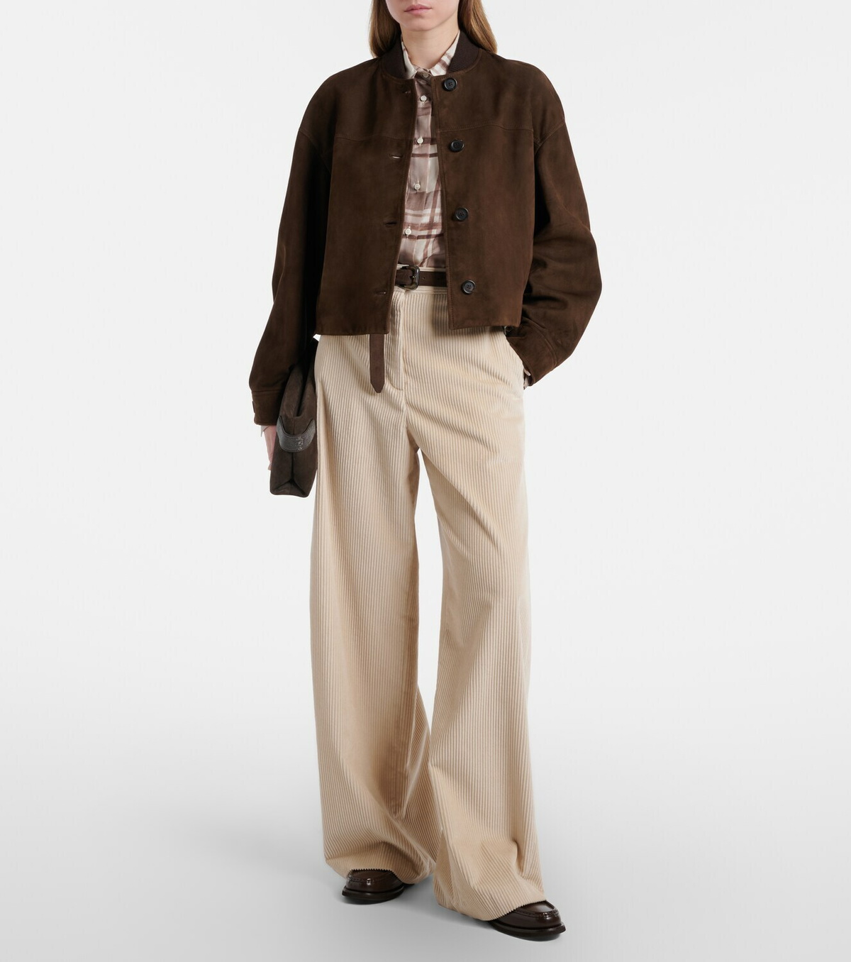 Brunello Cucinelli Cropped suede jacket