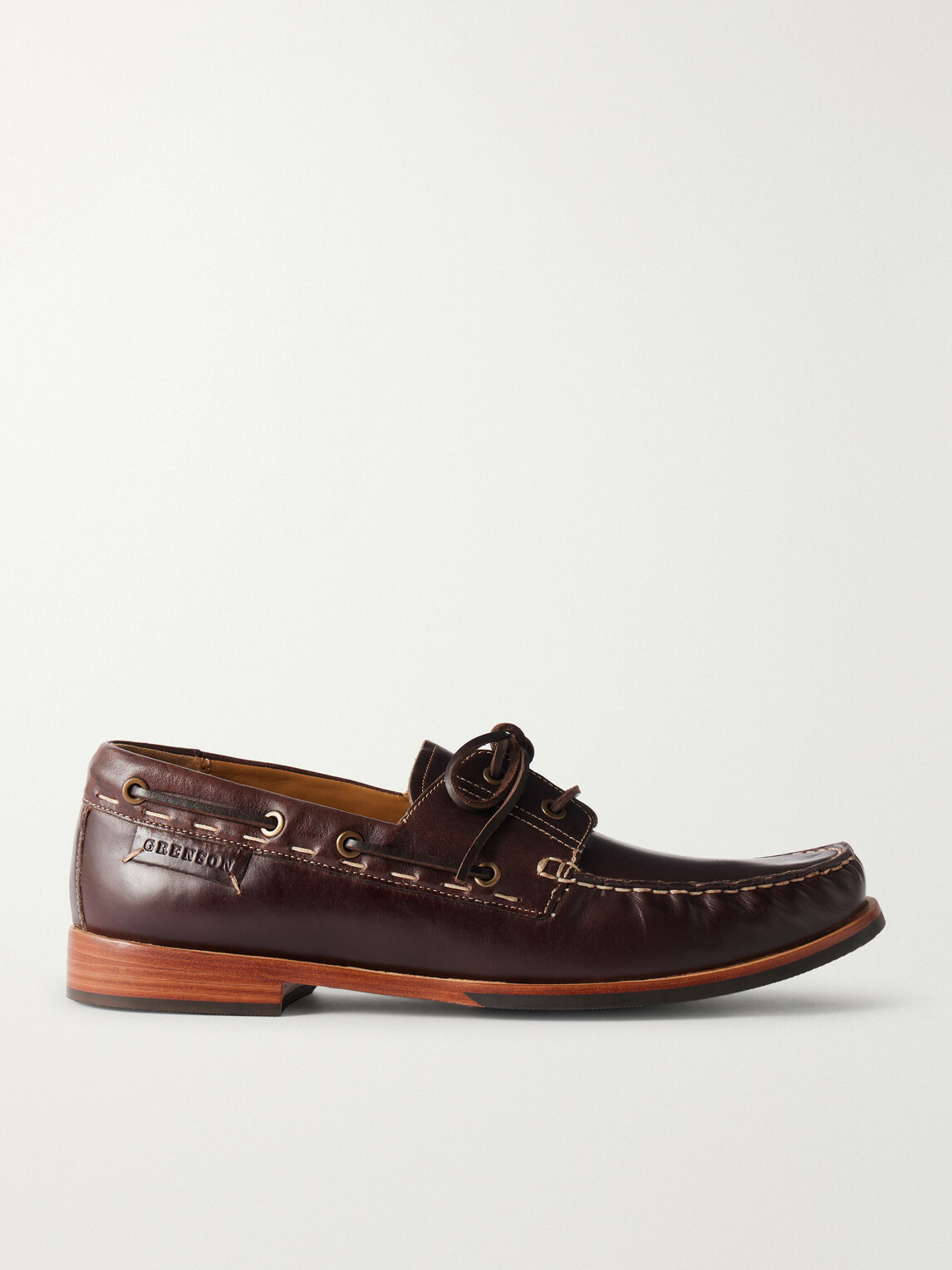 Grenson - Claude Leather Boat Shoes - Brown