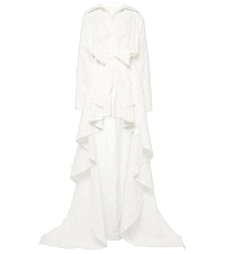 Photo: Norma Kamali Embroidered asymmetric cotton gown