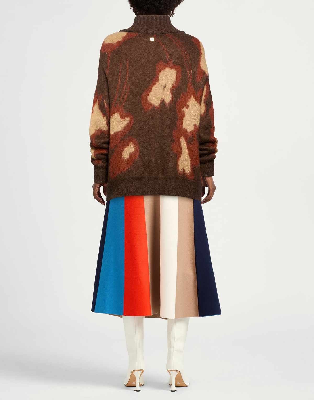 Manila Grace Womens Turtleneck in Brown