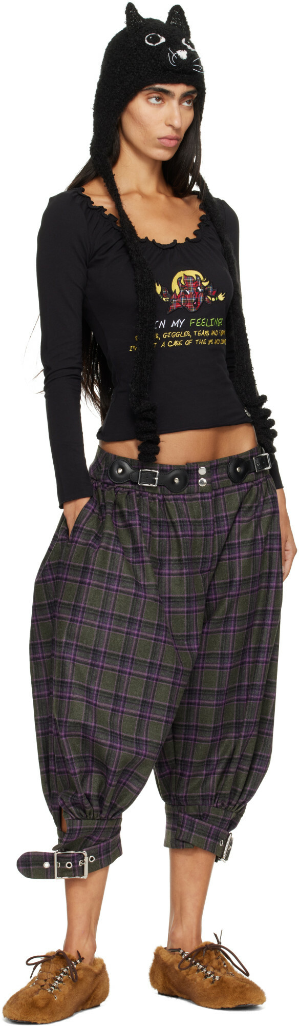Chopova Lowena Gray & Purple Plus Fours Knickerbocker Trousers