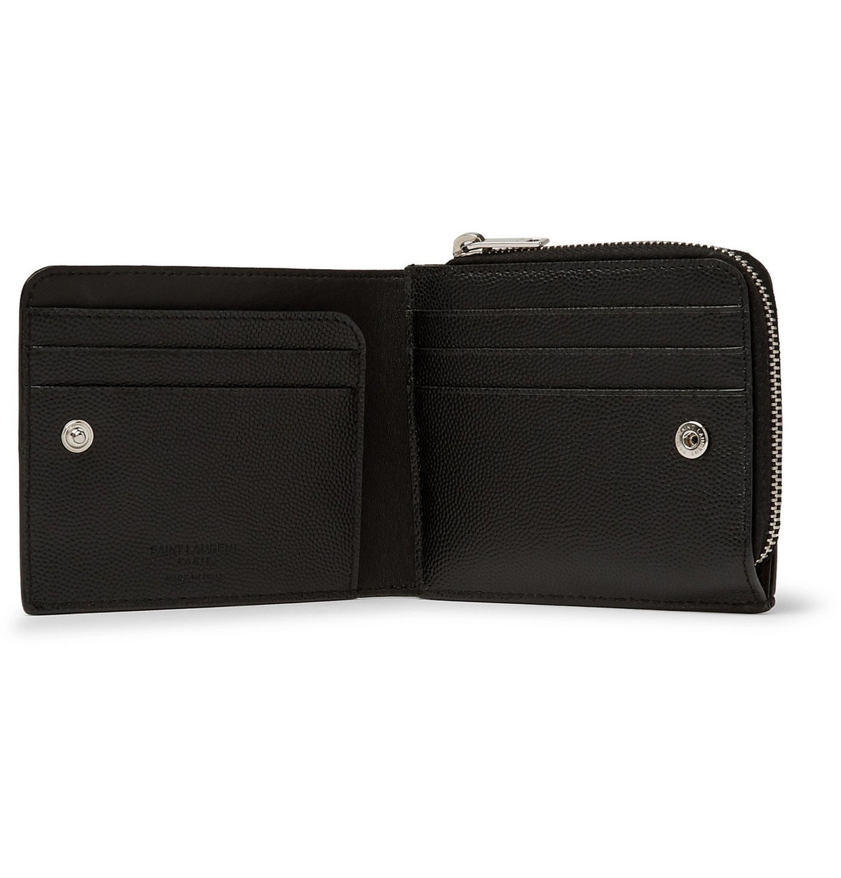 SAINT LAURENT Pebble-Grain Leather Zip-Around Wallet for Men