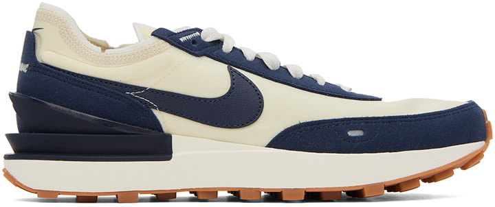 Photo: Nike Off-White & Navy Waffle One SE Sneakers